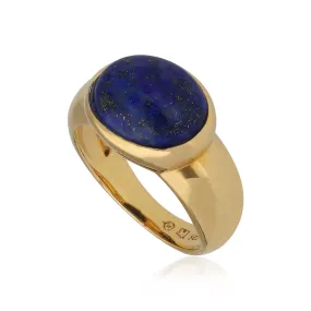 Kosmos Lapis Lazuli Cocktail Ring in Vergoldetem 925 Sterling Silber