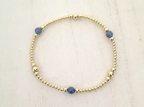Kyanite, 14kt Gold Filled Stretch Bracelet - Style 2 Small