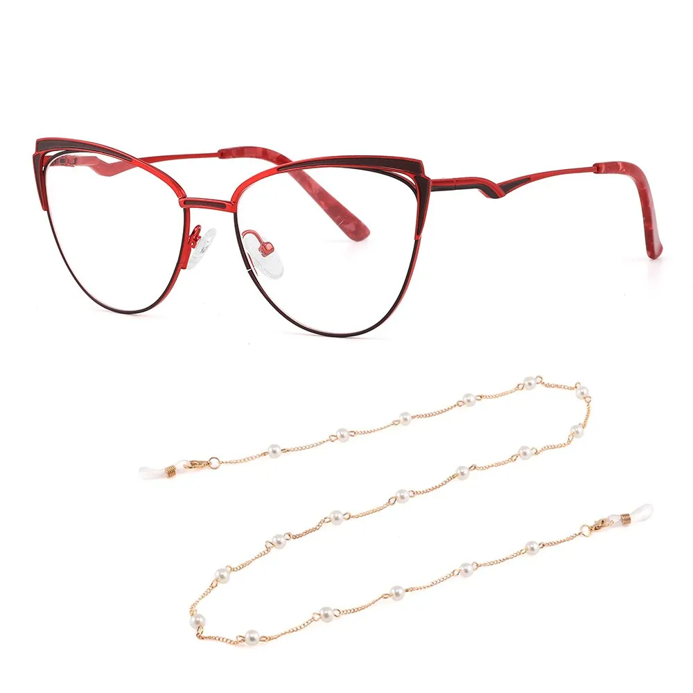 Laoyehui Women's Full Rim Cat Eye Alloy Presbyopic Reading Glasses Glr8577