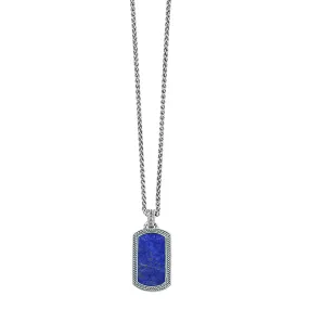 Lapis Gemstone Plaque Sterling Pendant & Necklace