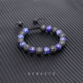 Lapis Lazuli & Lava Rock, Single-layer Bracelet, 10mm