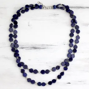 Lapis Lazuli & Sterling Silver Double Strand Necklace