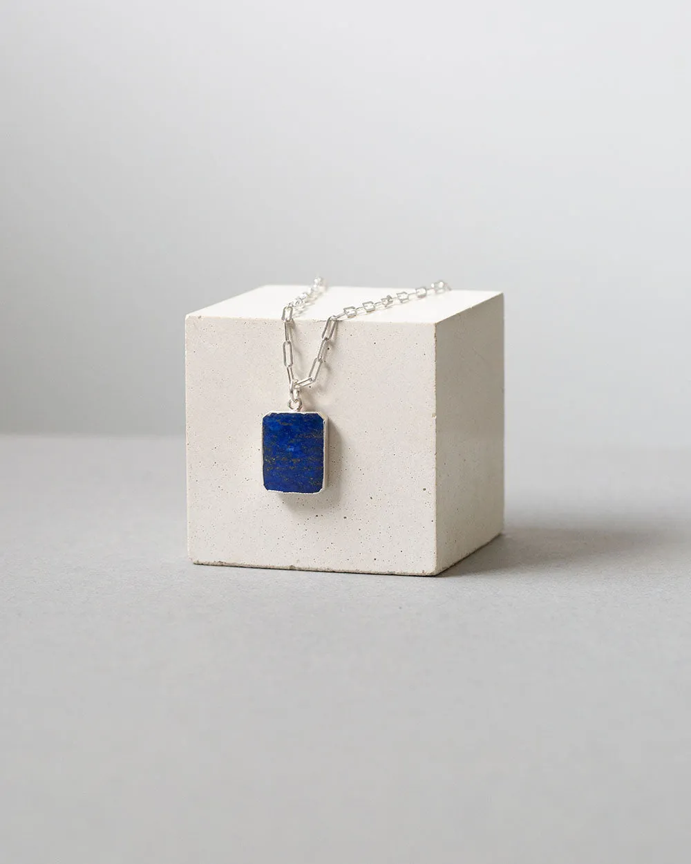 Lapis Lazuli Rectangular Gem Tablet – Sterling Silver
