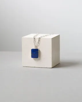 Lapis Lazuli Rectangular Gem Tablet – Sterling Silver