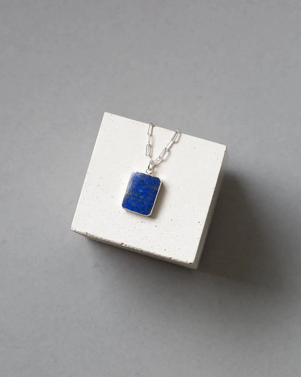 Lapis Lazuli Rectangular Gem Tablet – Sterling Silver