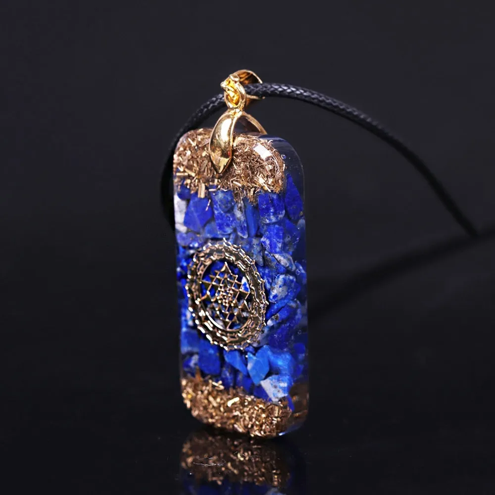 Lapis Resin Chakra Stone Necklace