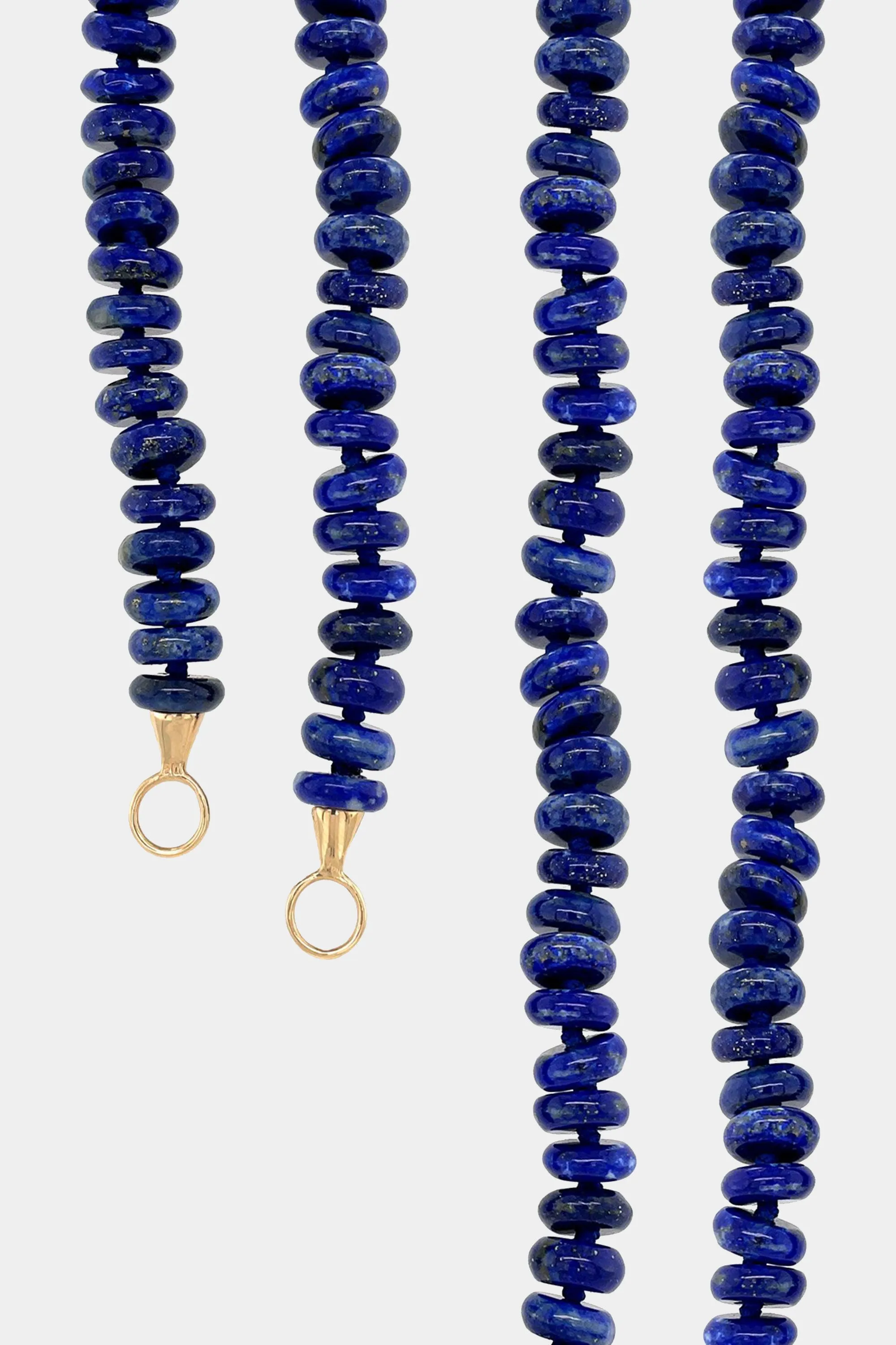 Lapis Strand Necklace, Yellow Gold Loops