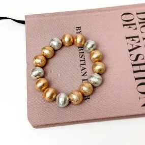 Large Mixed Metals Beaded Bracelet