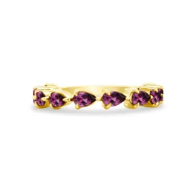 Large Rhodolite Garnet Chasing Pear Band
