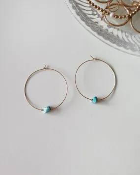 Large Turquoise Hoop Earrings