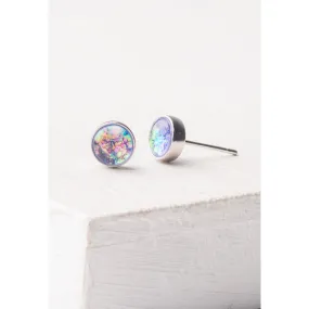Lora Lavender & Silver Stud Earrings