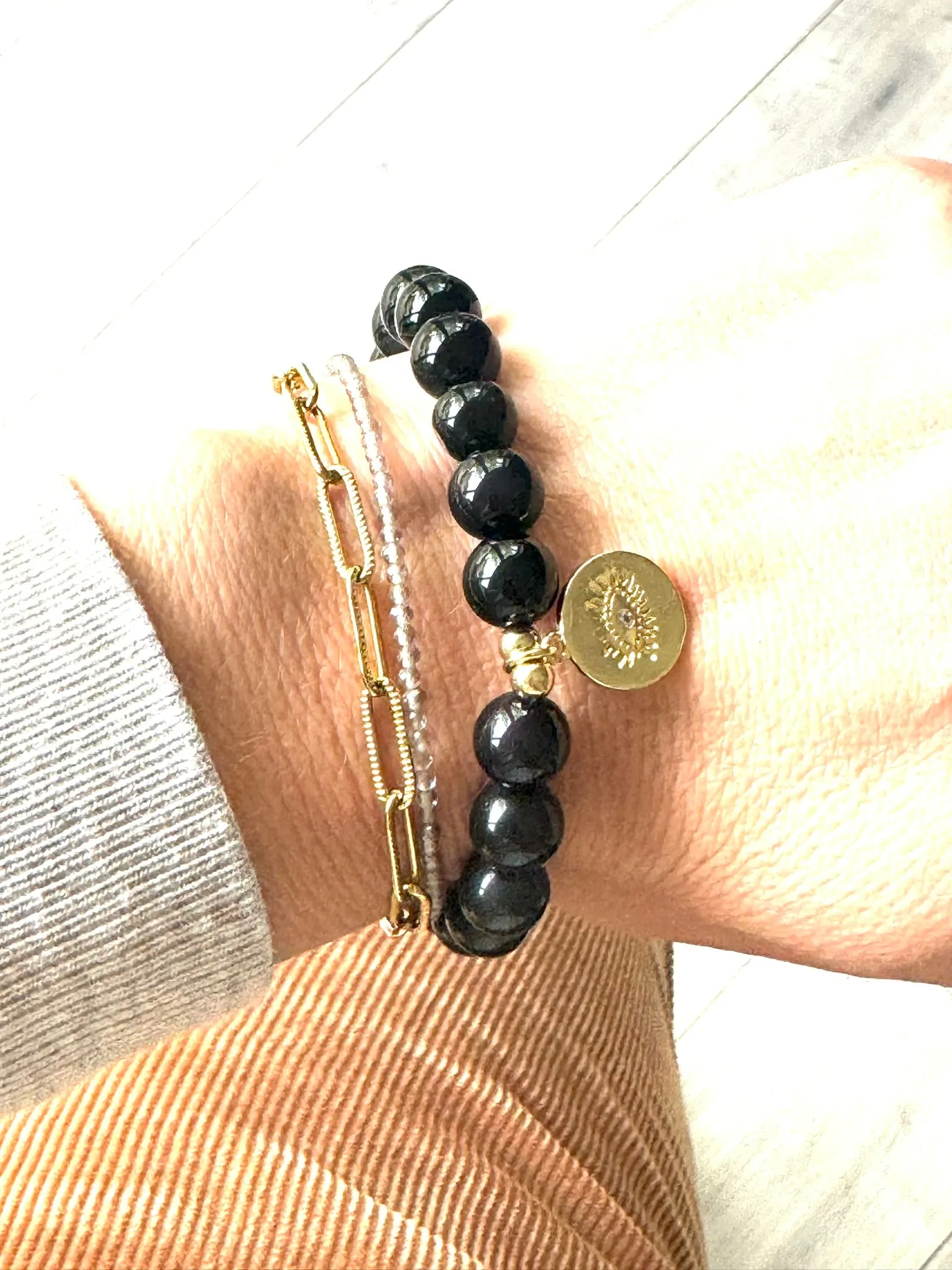 Lucky Eye Obsidian Crystal Bracelet