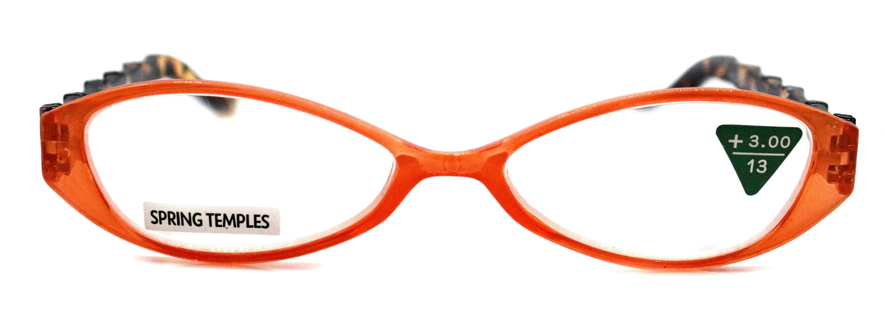 Lucky, (Premium) Reading Glasses, High End Readers  1.25  1.50  1.75 ..  3 Cat Eye. Bamboo Temple. (Orange) Optical Frames NY Fifth Avenue.