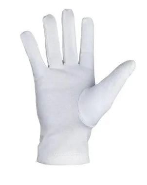 Masonic Regalia 100% Cotton White Gloves Plain (2 Pairs)