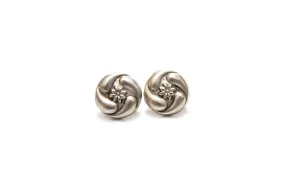 McCLELLAND BARCLAY Sterling Silver Round Flower Earrings, screwback