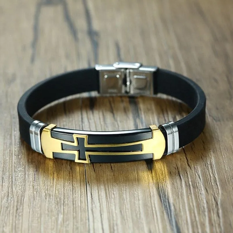 Men's Cross Bracelet <br> Golden Cross