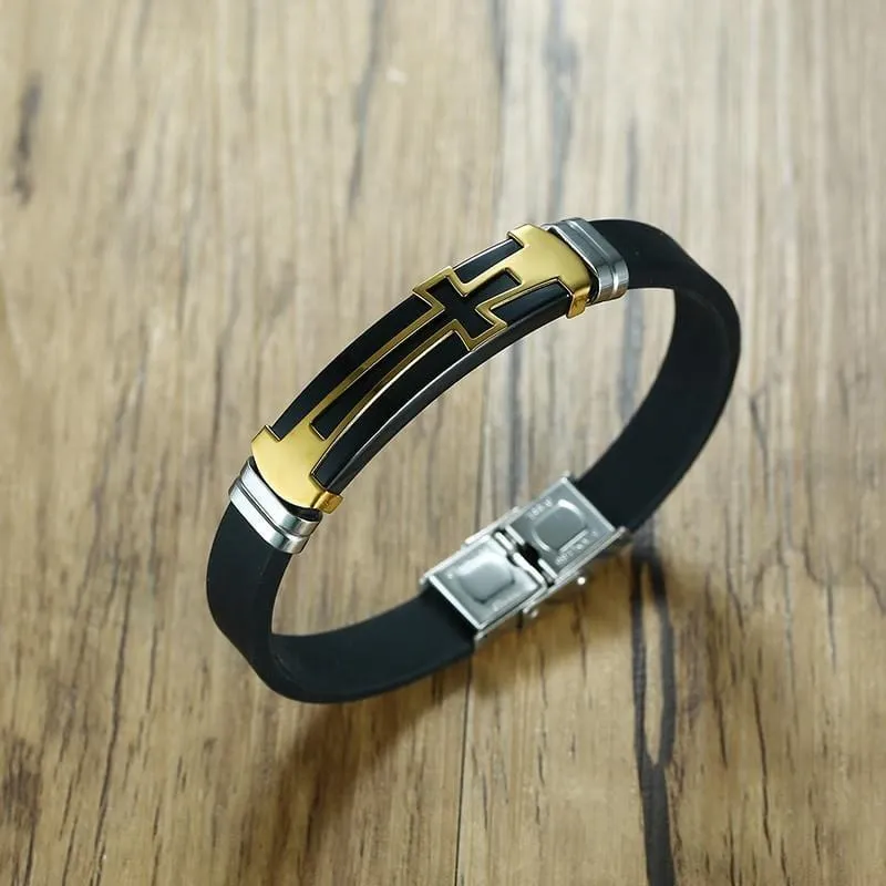 Men's Cross Bracelet <br> Golden Cross