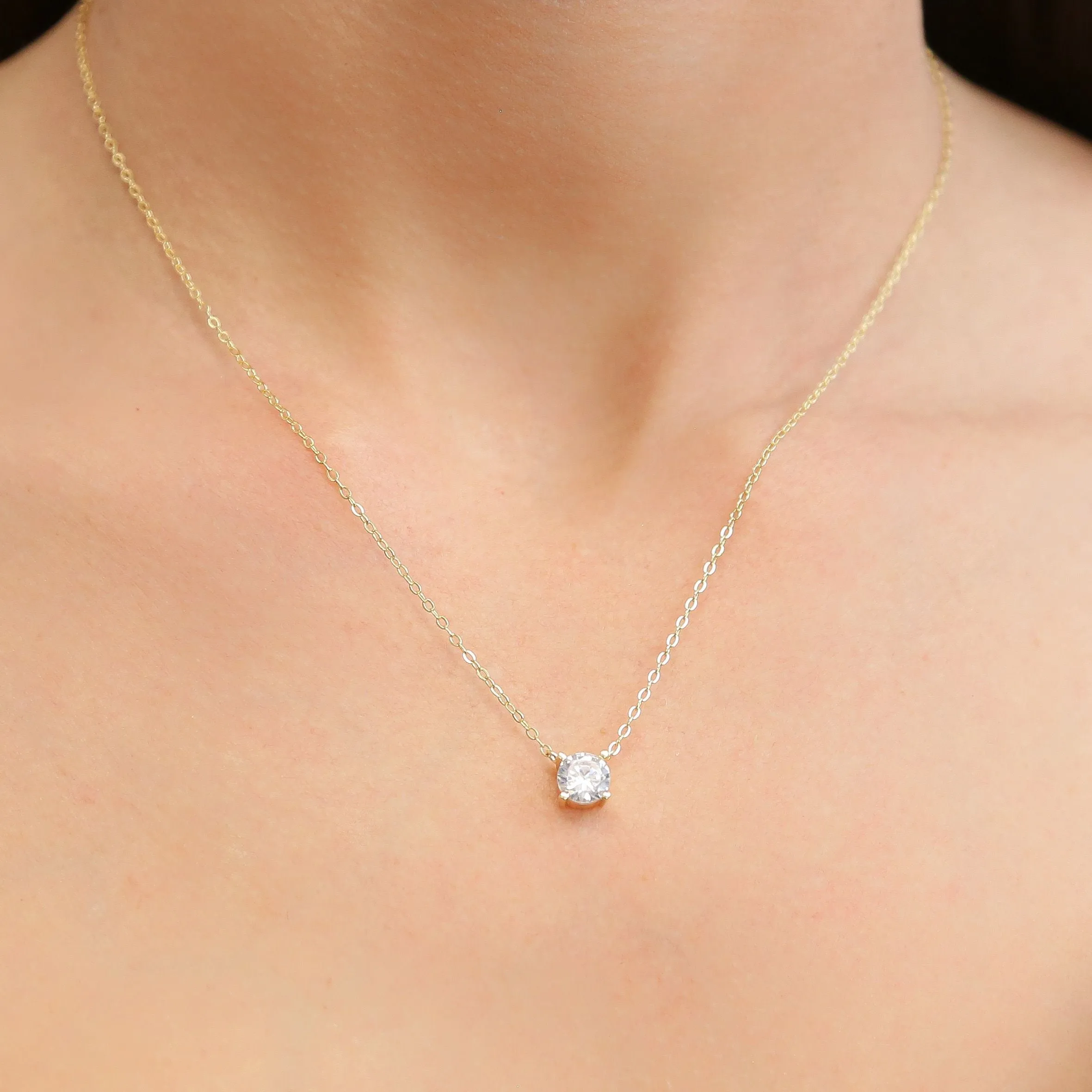 MIA - 18k Gold Necklace with Cubic Zirconia