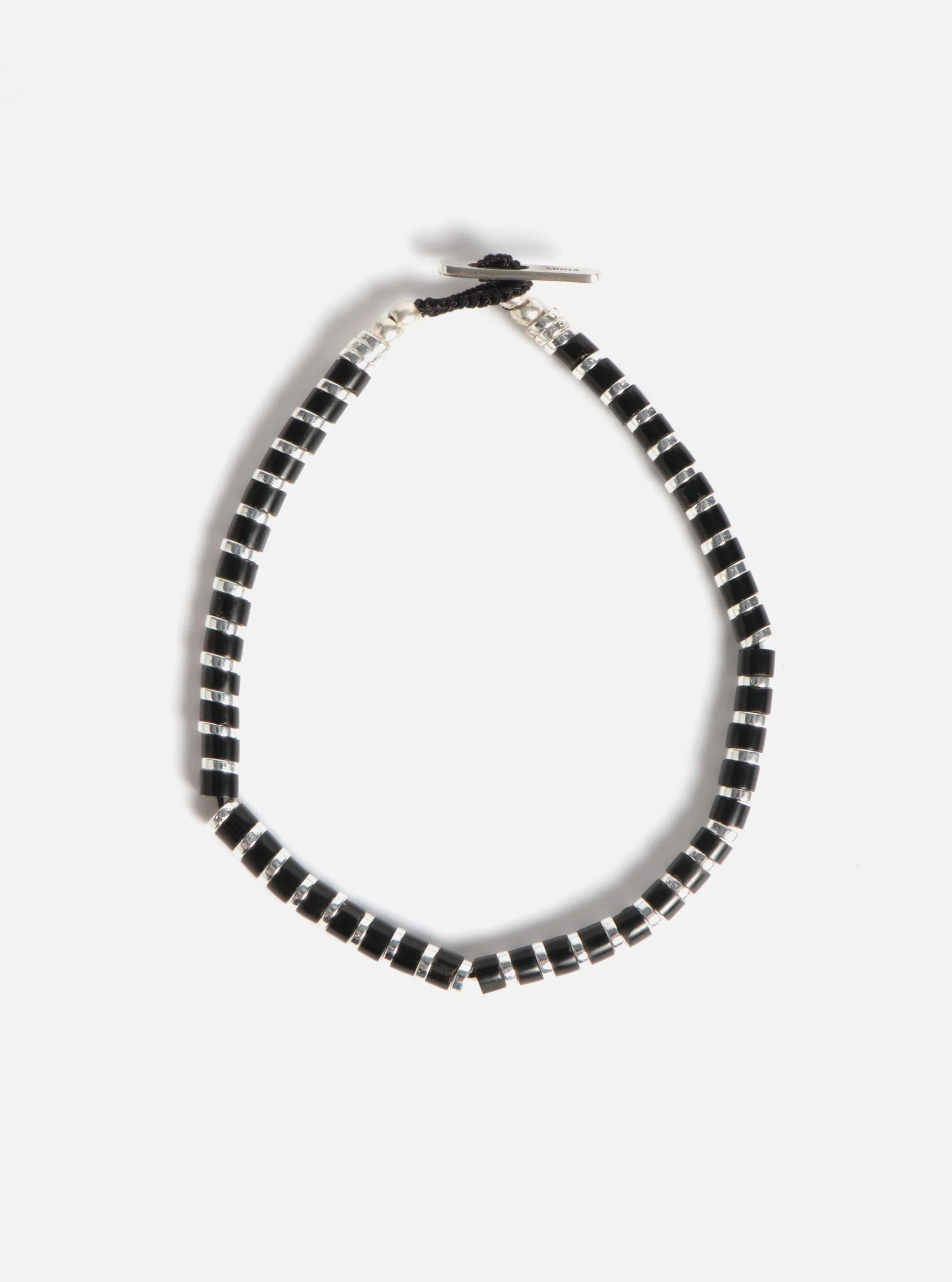 Mikia Heishi Bracelet in Jet/Hematite/Sterling Silver