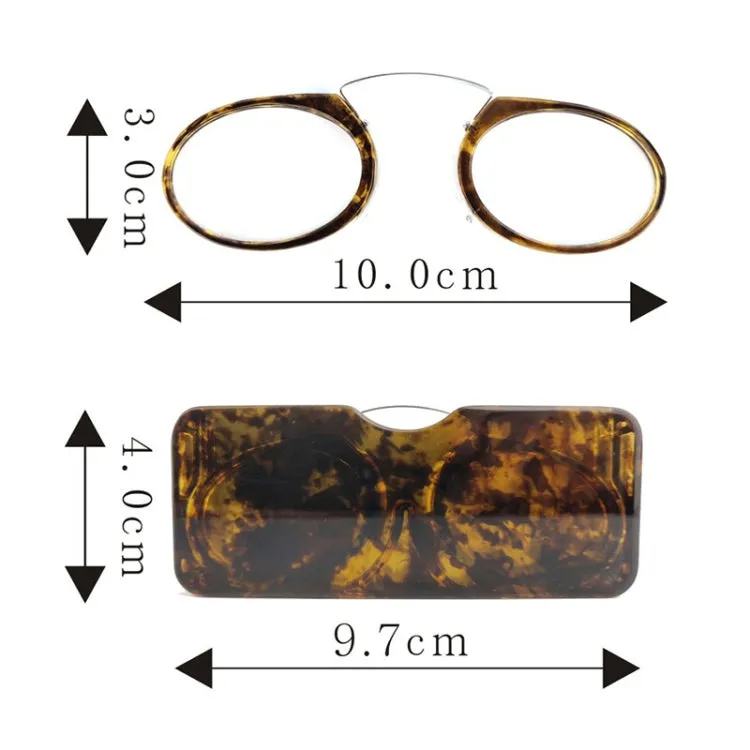 Mini Clip Nose Style Presbyopic Glasses without Temples, Positive Diopters: 3.50(Red)