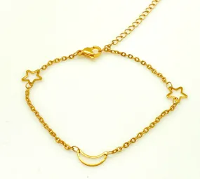 Moon Star Plated Stainless Bracelet