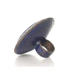 Multan Valley Lapis Lazuli Enamel Rings Mid 20th Century 5