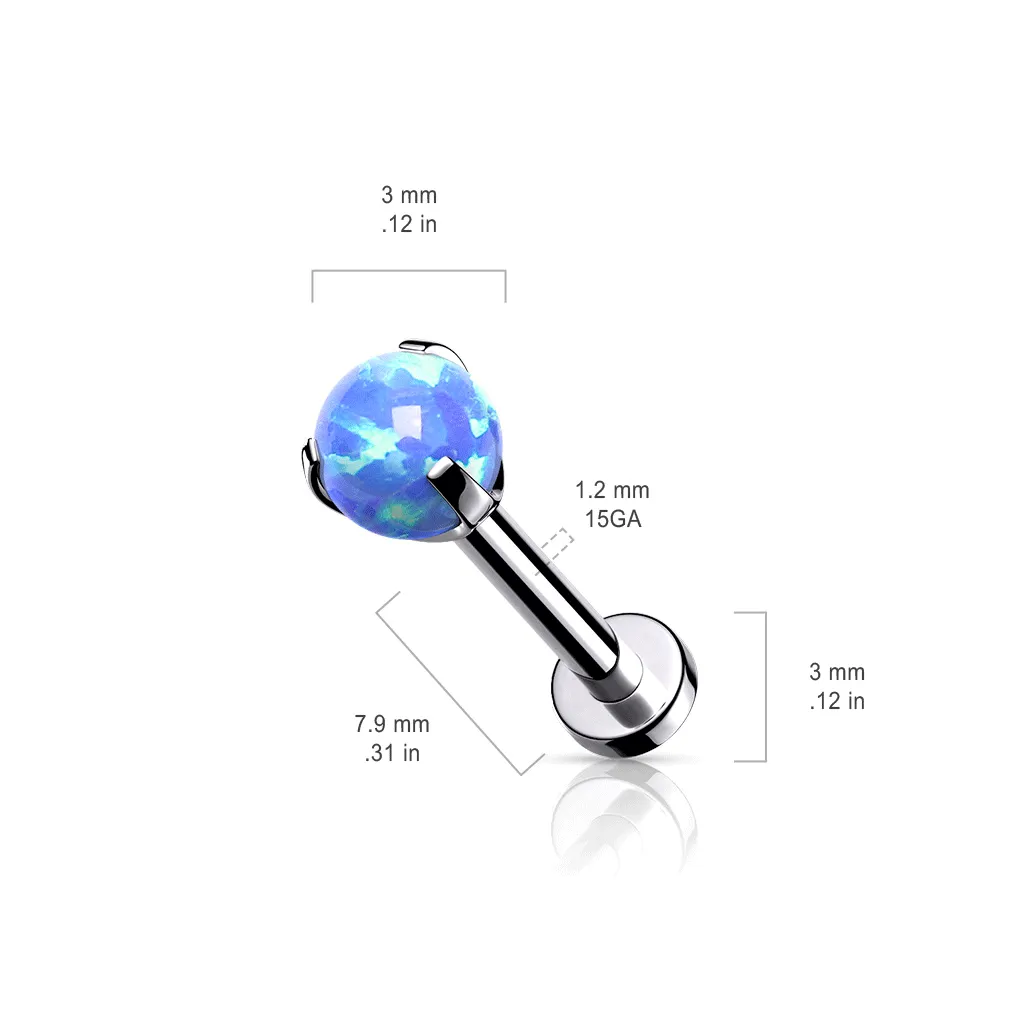 Mystic Opal Internally Threaded Body Jewellery. Labret, Monroe, Tragus and Cartilage Earrings.