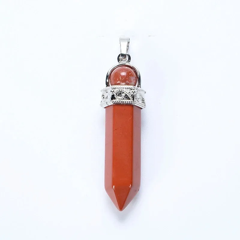 Natural Crystal Amethyst Pendant Fashion Simple Reiki Point Raw Gem Necklace Souvenir For Men Women Charm Mineral Jewelry
