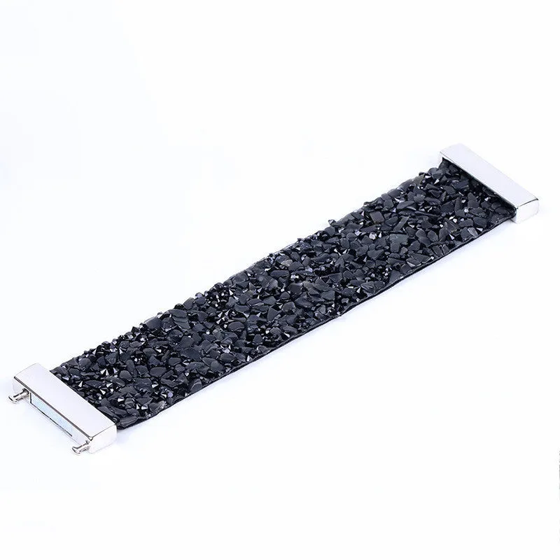 Natural Gravel Shell Wide Punk Rock Bracelet