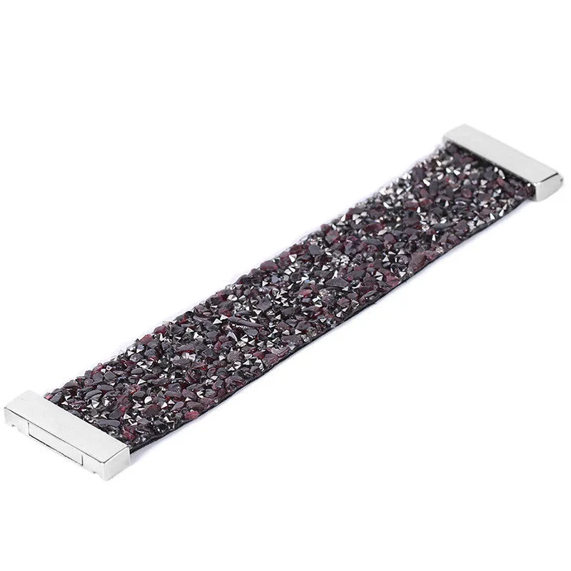 Natural Gravel Shell Wide Punk Rock Bracelet