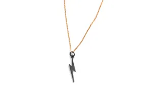 necklace / silver tiny LIGHTNING BOLT charm on fine chain