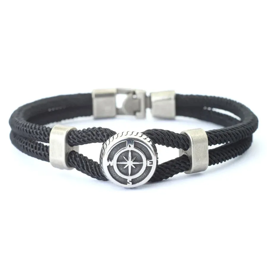New Compass Bracelet Man Viking Nautical Rope Braslet Bangle Handmade Weaven Surfer Accessories Hombre Marine String Braclet