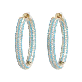 Nickho Ray Tire Hoop in Gold Turquoise