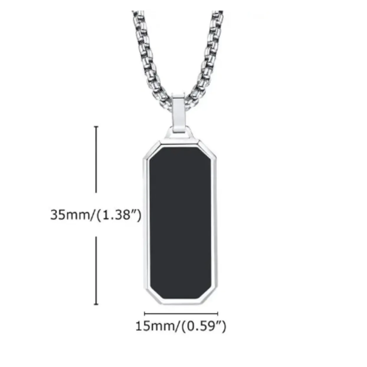 NOIR NECKLACE - SILVER WATERPROOF PENDANT NECKLACE