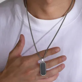 NOIR NECKLACE - SILVER WATERPROOF PENDANT NECKLACE