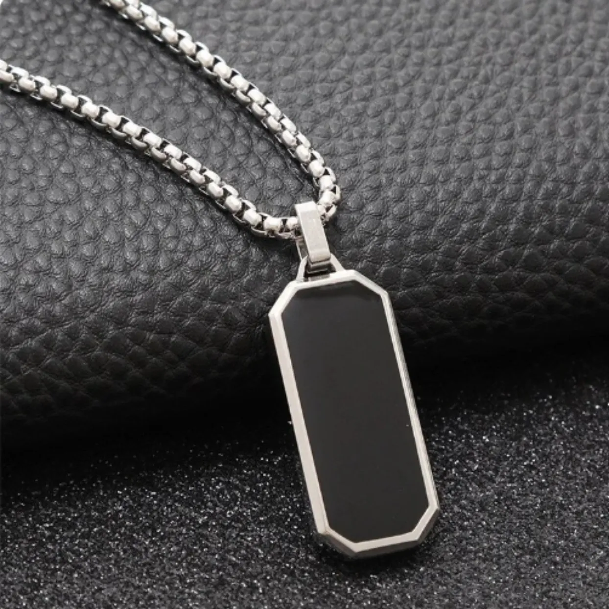 NOIR NECKLACE - SILVER WATERPROOF PENDANT NECKLACE