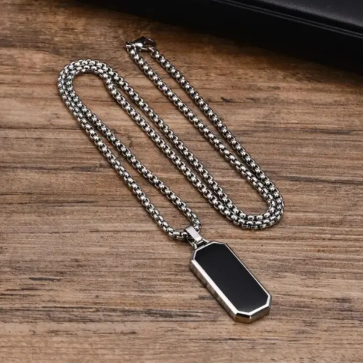 NOIR NECKLACE - SILVER WATERPROOF PENDANT NECKLACE