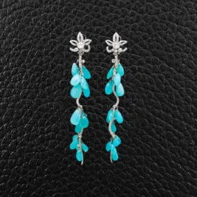 Opal & Diamond Dangle Earrings