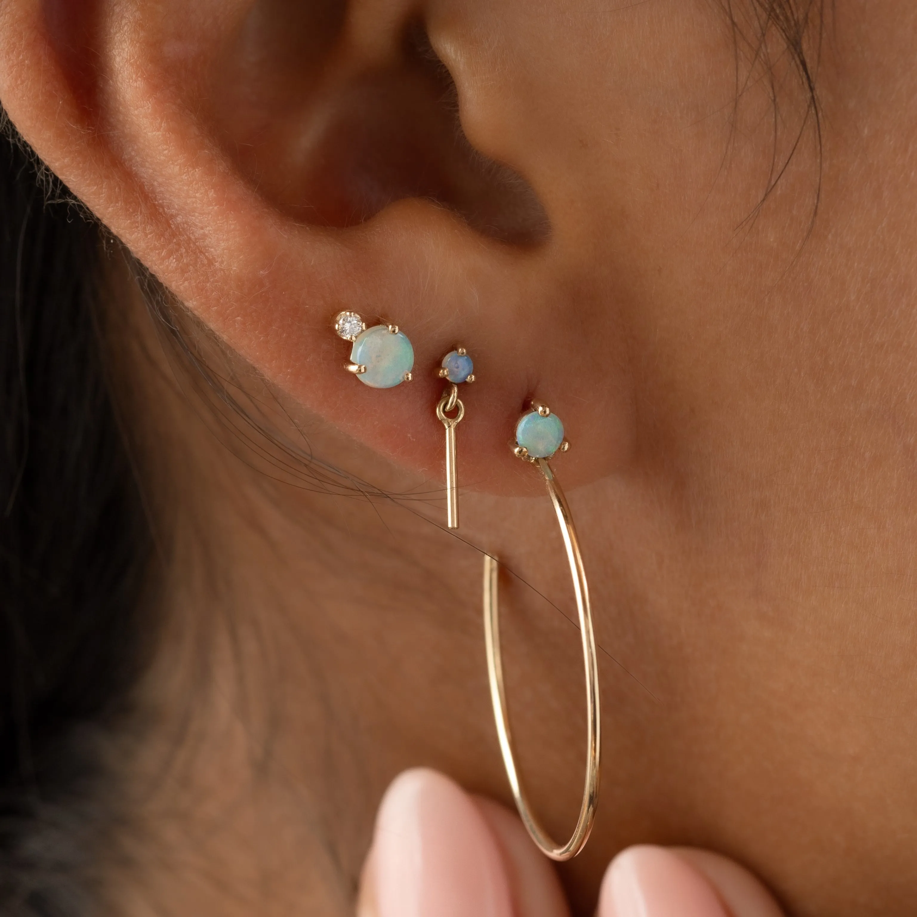Opal Bar Link Earrings - In Stock