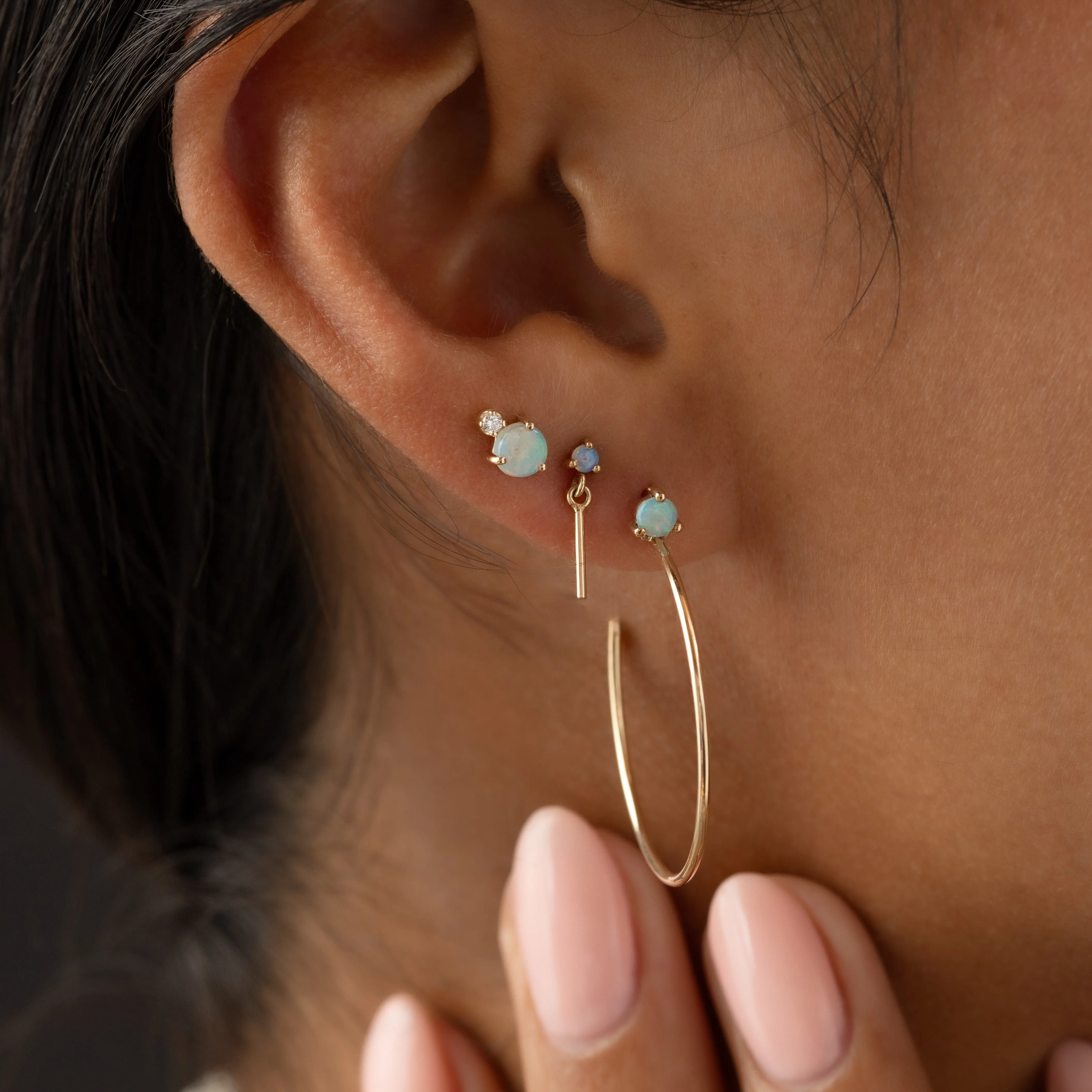 Opal Bar Link Earrings - In Stock