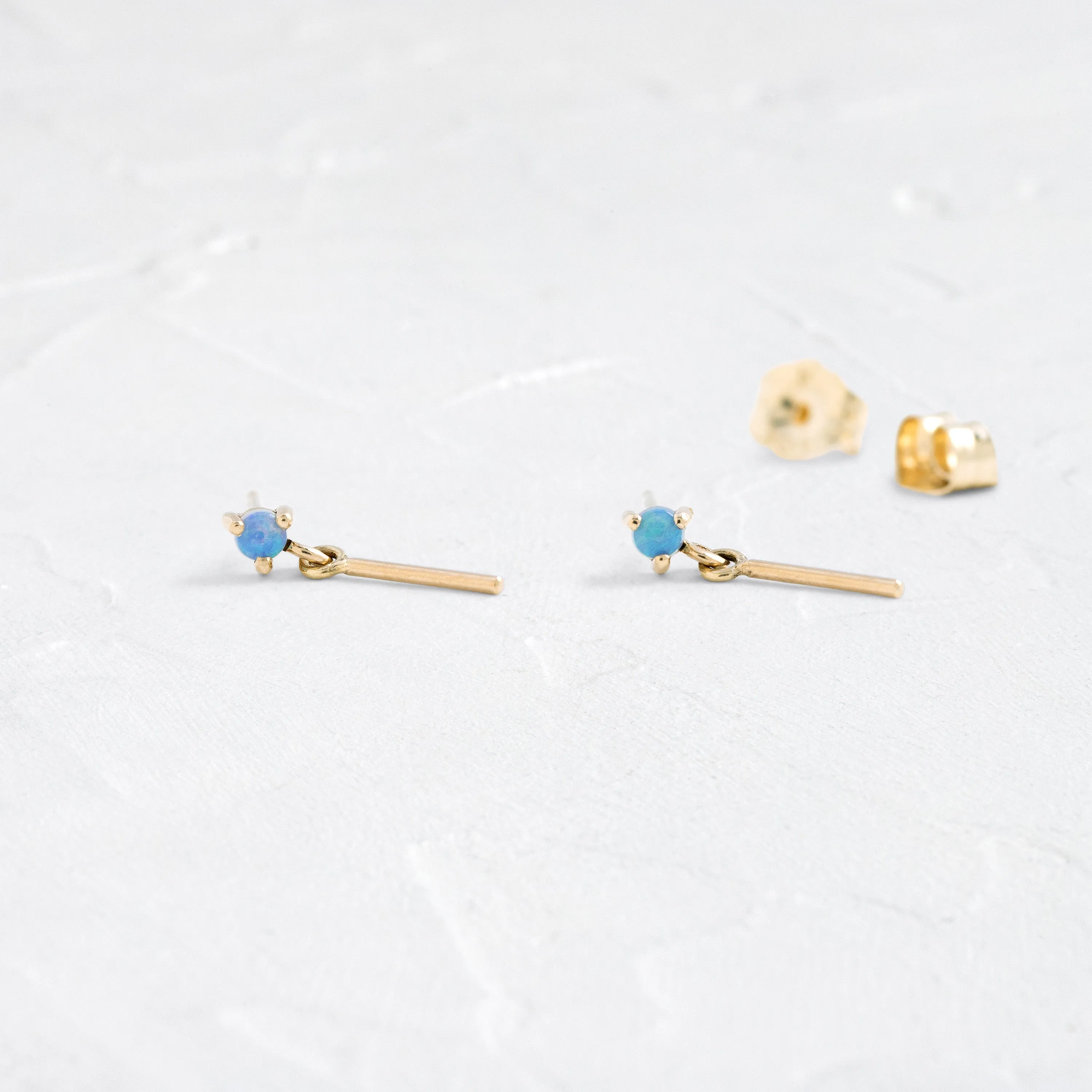 Opal Bar Link Earrings - In Stock