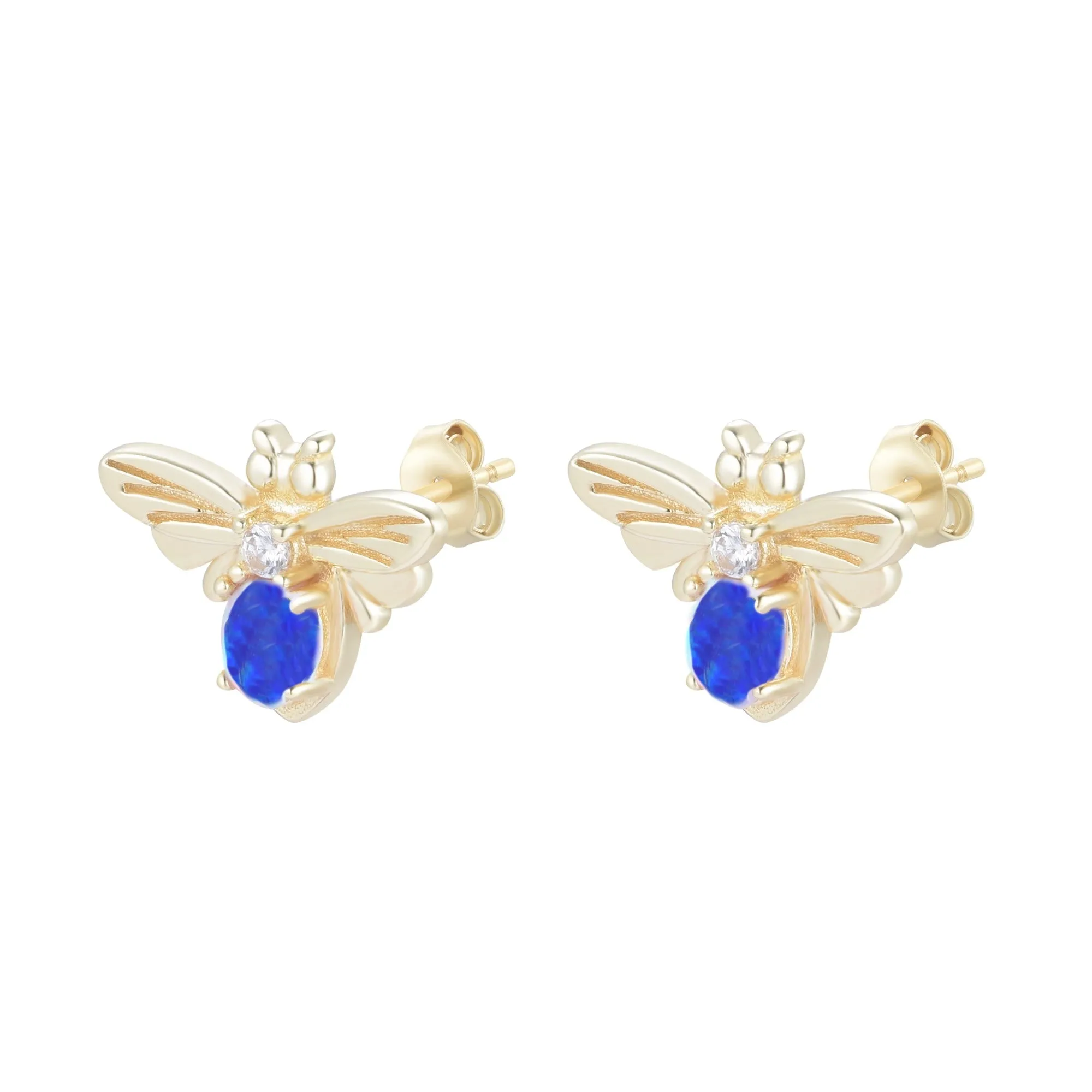 Opal Bee Stud Earrings