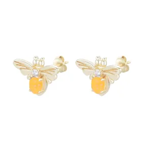 Opal Bee Stud Earrings