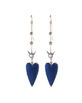 Opal Heart Stick Earrings