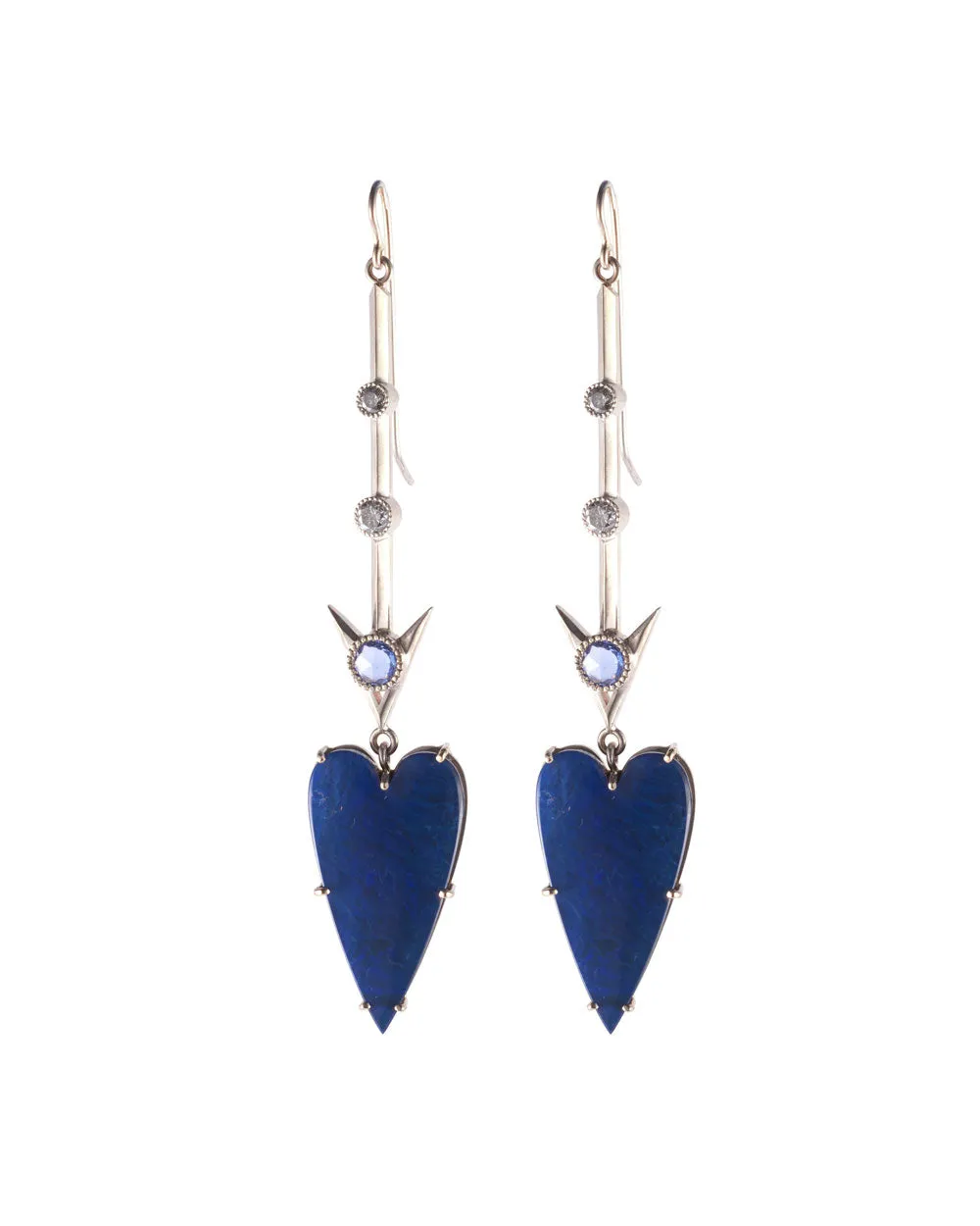 Opal Heart Stick Earrings