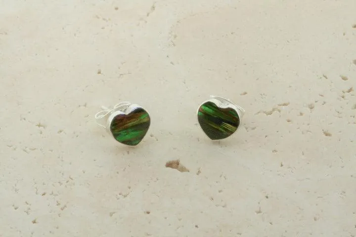 opal stud - heart - yellow mix