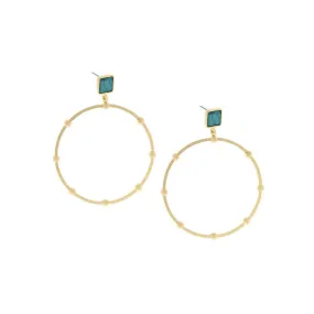 Open Post Stone 2" Hoop - Turquoise