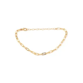 Paperclip Chain Bracelet, Gold Fill