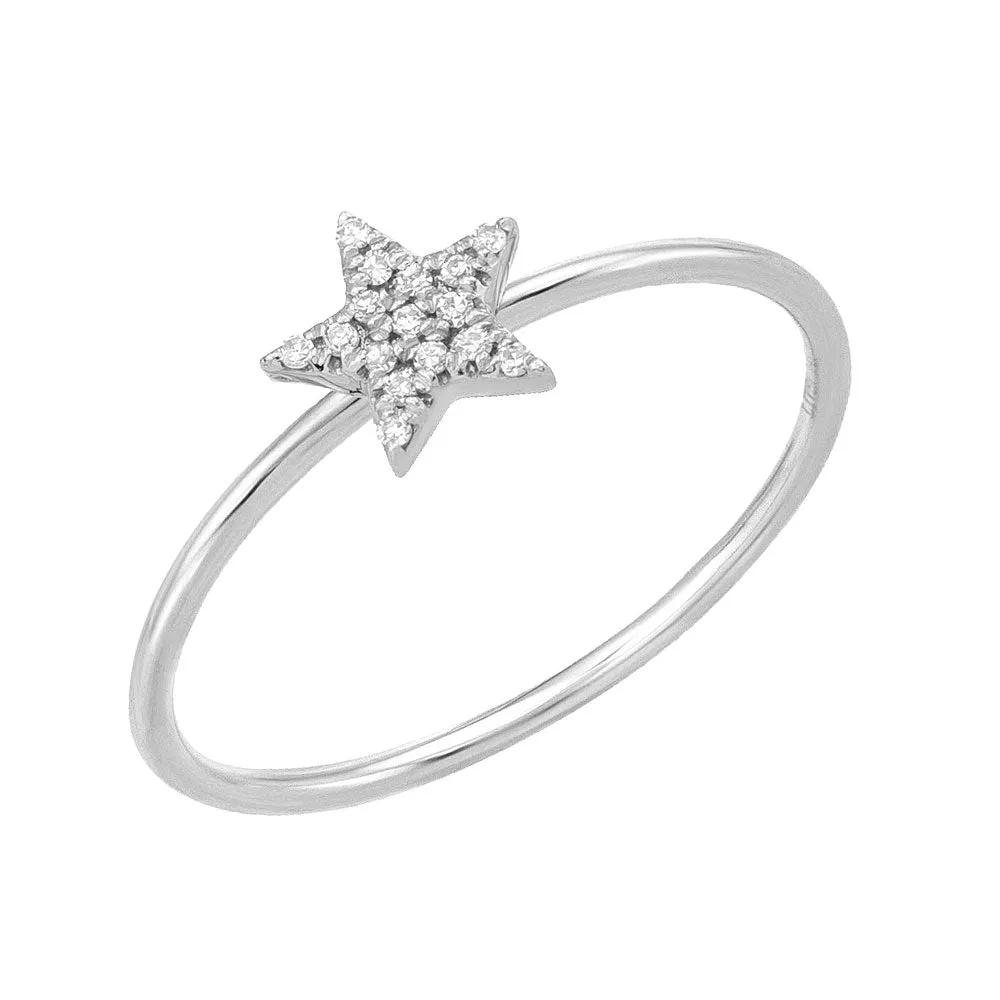 Pave Star Stackable Ring