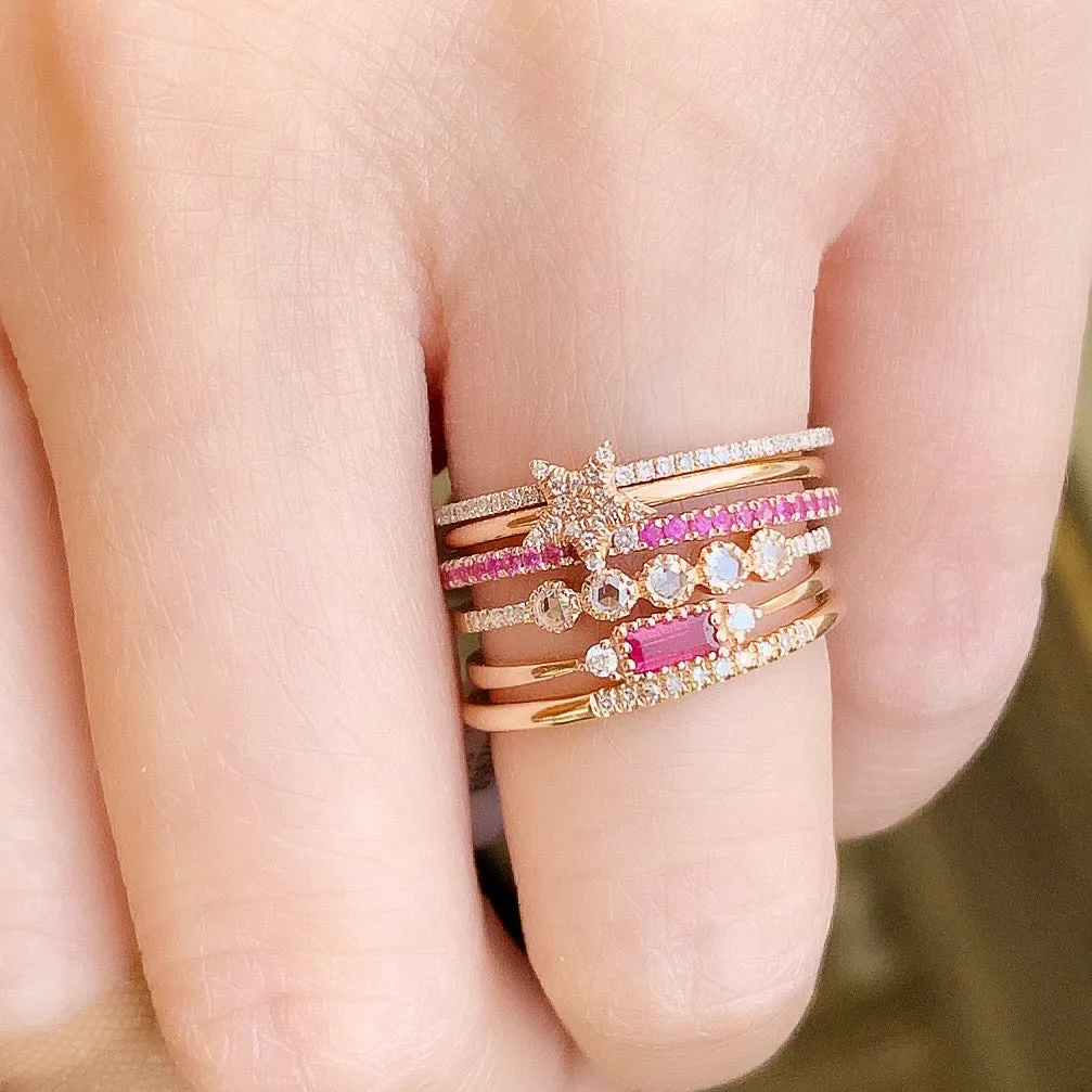 Pave Star Stackable Ring
